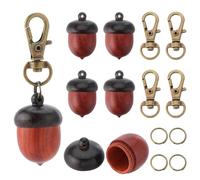 SUNNYCLUE 20Pcs Acorn Keychain Making Kits DIY 5 Sets Thanksgiving Day Acorn Box Pendants Keychains Openable Screw Cap Natural Wood Nut Box Pendant Split Jump Rings Lobster Clasps for Key Chains