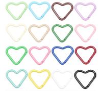 SUNNYCLUE 20Pcs Cute Carabiner Clip Heart Spring Clips Hearts Shaped Aluminum Clasp Trigger Snap Hooks Buckle Rings Links for Keychains Handbag Charms Outdoor Diy Accessories Adults Women