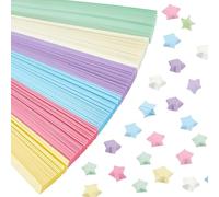 SUNNYCLUE 2160Pcs 6 Colors Stars Folding Paper Origami Star Strips Lucky Gradient Macaron Colorful Shiny Glitter Shimmer Double Sided Rectangle Decor Origamis Strip for Arts DIY Hand Crafting Supplies