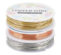 SUNNYCLUE 24M Pure Copper Wire 0.6mm 22 Gauge Gold Silver Beading Wire Beading Craft Soft Bare Copper Bendable Metal for Jewellery Making Wrapping Sculpting