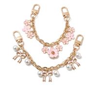 SUNNYCLUE 2Pcs 20.7 to 21cm Bow Handbag Chain Flower Bag Extender Chain Set Gold Short Conquette Cute Bowknot Charms Shoulder Handle Strap Replacement Extension for Purse Crossbody Accessories Wedding