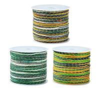 SUNNYCLUE 3 Rolls 3 Colors 164 Yards/150M 0.8mm Metallic Nylon Cord Jewellery Stringing Thread Glitter Macrame Beading Sewing Cords with Plastic Spool for Friendship Bracelet Necklace Making DIY Craft