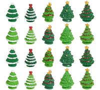 SUNNYCLUE 30Pcs Christmas Resin Miniatures Mini Christmas Trees Miniature Christmas Tree Small Xmas Tree Landscape Tiny Christmas Figurines for Home Office Desk Holiday Party Favors Decorations