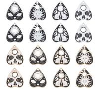 SUNNYCLUE 32PCS 8 STYLES Tarot Charms Bulk Witch Charms Ouijas Planchette Board Enamel Silver Gold Sun Cat Yes No Teardrop Heart Charms Bulk for Jewelry Making Charm Halloween Occult Diy Supplies