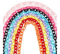 SUNNYCLUE 36 Strands 9 Colors Colorful Plastic Chains Oval Shape Curb Chain Cable Links Birds for Cage Jewelry Making Bracelets Bag Glasses Lanyard DIY Crafts Findings Accessory, 13~14M