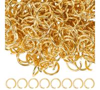 SUNNYCLUE 360Pcs Gold Jump Ring Open Split Rings Bulk 10mm Metal Iron Round Loop Circle 1.4mm Thick Connector Opener Bracelet Necklace Repair Findings for Jewellery Making Keychain DIY Accessories