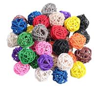 SUNNYCLUE 36Pcs 12 Colors Rattan Balls Decorative Wicker Rattan Balls Bulk Colorful Small Orbs Vase Bowls Fillers Wicker Hanging Ornaments for Home Ornament Garden Wedding Party Decoration Crafting