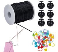 SUNNYCLUE 36pcs Crochet Stitch Markers Set Stitch Stoppers Knitting Cute Plastic Rubber Needle Point Protector Knitting Holder Weave Clip Counter Maker for Women Weaving Sewing Crocheting DIY Project