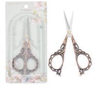 SUNNYCLUE 4.5 Inch Antique Bronze Sharp Tip Scissors Stainless Steel Embroidery Scissors Flower Detail Shears Sewing Scissor for Cutting Fabric Craft Knitting Threading Needlework Artwork DIY Tools