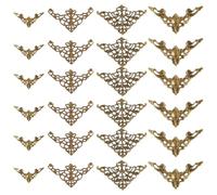 SUNNYCLUE 4 Sizes 120Pcs Book Corner Protectors Filigree Charms Bulk Bronze Tibetan Metal Hollow Triangles Wrap Album Cover Links Findings for Jewelry Making Charms DIY Necklace Crafts Supplies Adult