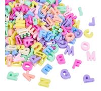 SUNNYCLUE 400cs Resin Alphabet Beads Colorful Letter Beads Bulk 3D A-Z Random Macaroon Candy Loose Smooth Opaque Letters Spacer for Jewellery Making Supplies Diy Craft Bracelet Keychain Necklace Women