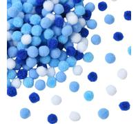 SUNNYCLUE 400pcs 10mm Blue Pompom Balls Crafting Pom Poms Polyester Small Mini Summer Ocean Arts And Crafts Fluffy Fuzzy Pompoms Bulk for Party Favor Home Winter Christmas Decorations Crafts Supplies