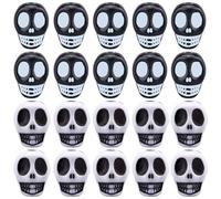 SUNNYCLUE 400Pcs Beaded Skull Head Halloween Skeleton Beads Bulk 10mm Black White Resin Holiday Skeletons Heads Small Spacer Charm Bead for Bracelet Jewellery Making Necklace DIY Crafts Accessories