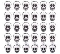 SUNNYCLUE 400Pcs Halloween Skeleton Bead Skull Head Beads Bulk 9mm White Black Resin Skulls Shaped Skeletons Heads Mini Spacer Charm Beads for Bracelet Jewelry Making Necklace DIY Crafts Accessories