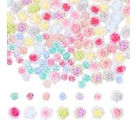 SUNNYCLUE 400Pcs Rose Cabochon Resin Flower Charms Bulk Random Mixed Color Flatback Glow in The Dark 3D Floral Scrapbooking Embellishment Cabochons for DIY Craft Jewellery Phone Case Hairpins Supplies