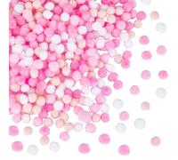 SUNNYCLUE 400Pcs Small Pink Pompoms Fuzzy Balls Bulk 10mm Mini Pom Pom Ball Soft Round Fluffy Puff Cat Kitten Googly Wedding Pompoms for DIY Art Crafts Garland Charms Father Day Aniversary Festival