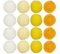 SUNNYCLUE 40pcs 20mm Yellow Pom Poms Craft Wool Felt Balls Craft Wool Felted Small Gold Light Khaki Fuzz Puff Pompoms Balls Crafts Bulk for Cats Wedding Home Easter Christmas Ornaments Accessories DIY