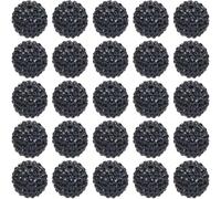 SUNNYCLUE 40Pcs Resin Rhinestone Beads Disco Ball Bead Bulk 20mm Black Round Bubblegum Pave Full Rhinestones Glitter Crystal Diamond Gem Spacer Pen Bead for Keychain Bracelet Jewellery Making DIY