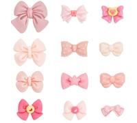 SUNNYCLUE 48Pcs 12 Styles Flat Back Bow Cabochons Bowknot Resin Charms Bulk Pink Bowties Shaped Scrapbooking Decor Cabochon for Phone Case Hairpins Crafts Jewellery Making Embellishment Accessories