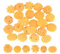 SUNNYCLUE 48PCS 6 STYLES Artificial Cookies Simulation Dessert Fake Mini Food Biscuits Realistic Pastries Resin 3d Cute Kawaii Model for jewellery Making Scrapbooking Embellishments Home Kitchen Decor