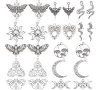 SUNNYCLUE 48Pcs Tarot Card Charms - Snake Sun Moon Magic Energy Lucky Amulet for DIY Jewelry Making, Earrings, Bracelets, Necklaces