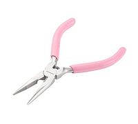 SUNNYCLUE 5 Inch Long Chain Nose Pliers with Serrated Jaws Mini Precision Pliers Side Cutting Plier Pink Jewellery Plier for Jewellery Making Beading Wire Wrapping DIY Craft Hobby Projects Supplies