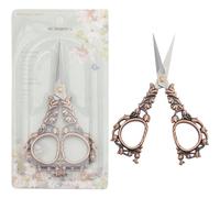 SUNNYCLUE 5 Inch Stainless Steel Sharp Tip Scissors Detail Shears Embroidery Scissors Small Antique Bronze Flower Trimming Scissors for Cutting Fabric Craft Knitting Threading Needlework Artwork Tools