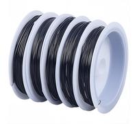 SUNNYCLUE 5 Rolls 5 Sizes Black Copper Craft Wire Jewellery Copper Wire Bulk Assorted 18/20/22/24/26 Gauge Crafts Pure Round Metal Beading for Jewellery Making Wrapping Sculpting Crafting Gardening