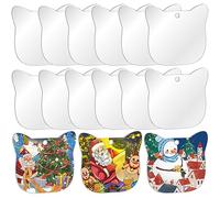 SUNNYCLUE 50Pcs Acrylic Blanks Ornaments Clear Plastic Blanks Acrylic Christmas Ornaments Cat Shape Clear Acrylic Discs Acrylic Clear Blanks Bulk for Vinyl Party Decor Engraving Painting DIY Crafts