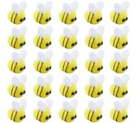 SUNNYCLUE 50Pcs Felt Wool Bee Craft Wool Balls Yellow Cloth Bumble Animal Bees Honey Craft Ball Pompom Gender Reveal Nursery Mini Decoration for Clothing Hat Bag DIY Crafts Party Costume Accessories