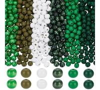 SUNNYCLUE 600pcs 6 Colors St. Patrick's Day Green Wood Beads 10mm Wood Beads Bulk Small Wooden Spring Green Farmhouse Round Loose Spacer Craft Bead for Jewelry Making Women Party Gifts Supplies DIY