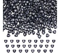 SUNNYCLUE 600Pcs Heart Letter Beads Black Alphabet Beads Bulk Acrylic Love Hearts Shaped Random A to Z Initial Loose Charms Spacers Kit for Jewellery Making Bracelet Necklace Keychain DIY Craft