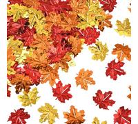 SUNNYCLUE 60G Plastic Confetti Leaf Confetti Glitter Maple Leaves Red Orange Yellow Metallic Sequins Autumn Fall Harvest Thanksgiving Table Glitters for Party Celebration Holiday Birthday Decorations