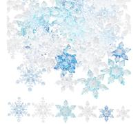 SUNNYCLUE 60Pcs 6 Styles Christmas Snowflake Beads Bulk Snowflake Shaped Bead Assorted Transparent Clear Blue Acrylic Crystal Connector Charms Links Loose Bead for Bracelets DIY jewellery Making Craft