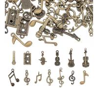 SUNNYCLUE 78Pcs 13 Styles Musical Instrument Charms Music Charm Bulk Small Antique Bronze Music Notes Tibetan Charms Note Charm for jewellery Making Charms Keychain Dangles Earring Necklace DIY Crafts