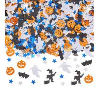 SUNNYCLUE 800~1200Pcs Halloween Confetti Glitter Bat Table Confetti Bulk Halloween Themed Plastic Pumpkin Ghost Witch Colorful Star Table Paper Scatter Sprinkle for Party Favors Table Decorations