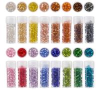 SUNNYCLUE 80g 16 Colors 4mm Glass Seed Beads Pony Seed Beads Assorted Mini Round Glassed Opaque Beading Silver Lined Spacer Craft Bead Bulk for Jewellery Making Earring Friendship Bracelet Accessories