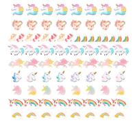SUNNYCLUE 80Pcs 10 Styles Unicorn Resin Cabochon Rainbow Slime Charms Flatback Colorful Mini 3D Star Cloud Beads for DIY Scrapbooking Embellishments Jewelry Making Crafts Making Supplies
