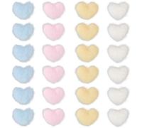 SUNNYCLUE 80Pcs 4 Colors Plush Hearts Bulk Heart Hair Clip Mini Wool Soft Fuzzy Blue Pink Love Cute Hair Ornament for DIY Hair Pin Crafts Scrapbooking Decoration Embellishments Accessories