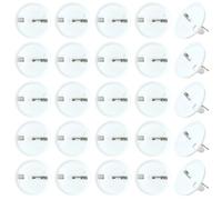 SUNNYCLUE 80Pcs Blank Brooch Base Pin Badge Blanks 1.85cm White Plastic Flat Round Disc Button Corsage Lapel Pins Bezel Trays Cabochon Settings for Jewellery Making DIY Craft Decoration Accessories
