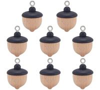SUNNYCLUE 8Pcs Nuts Charm Pinecone Charms Bulk Natural Wooden Holiday Christmas Tree Oak Pine Cone Shaped Pendants with Silver Iron Loop for Jewelry Making Earrings Necklace DIY Crafting Findings