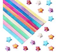 SUNNYCLUE 900 Sheets 10 Colors Color Star Paper Star Origami Strips Pearlescent Colored Yellow Pink Blue Green Purple Stars Paper for Crafts DIY Arts Projects Crafting Supplies Wedding Decoration Gift