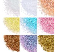 SUNNYCLUE 90g 9 Colors Bingsu Bead Crispy Bingsu Beads White Pink Gold Plastic Assortment Glitter Add Ins Crimp Straw Tube Bead Bulk For Vase Filling Crunchy Wedding Home Diy Crafting Accessories