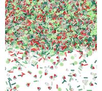 SUNNYCLUE About 100G Nail Art Slice Polymer Clay Slices Bulk Summer Watermelon Assorted Shapes Fruits Green Cute Resin Mini Polymer Clay Sprinkles for Crafts Decoration Jewellery Making DIY Supplies