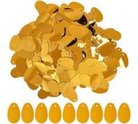 SUNNYCLUE about 1200Pcs 20mm Flat Gold Sequins Sequin Paillettes Packs PVC Art Glitter Oval Shape Embroidery Loose Sewing Ornaments Spangles for Crafts Diy Jewellery Making Wedding Christmas Findings