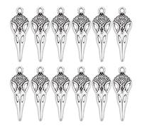 SUNNYCLUE Gothic Style 40Pcs Raven and Crow Charm Set - Halloween Skull, Animal, Bird Beak Skeleton for Jewelry Making, Necklaces, Earrings, Keychains, DIY Craft Supplies