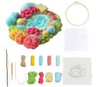 SUNNYCLUE Punch Needle Coaster Kit Embroidery Coasters Summer Themed Colorful Woven Cute Table Tabletop Coffee Drink Coaster DIY Kit with Videos Instructions for Adults Art Work Craft Tables Decor