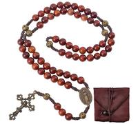 SUNNYCLUE Sports Rosary Baseball Rosary Set Crucifix Cross Charms Antique Silver Tibetan Style Alloy Metal Rosaries Crosses Pendants Acrylic Sport Ball Beads Baseballs Necklace for Men Women Gifts