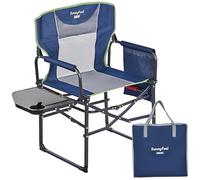 SUNNYFEEL Directors Chairs Folding Camping Chair for Adults with Table Side Pocket Heavy Duty up to 300 lbs Outdoor Lawn Garden Makeup (Blue)