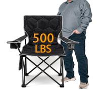 SUNNYFEEL Oversized Camping Chair Heavy Duty, Portable Folding Camp Chairs XL Heavy People, seat width: 61cm, seat depth: 52cm